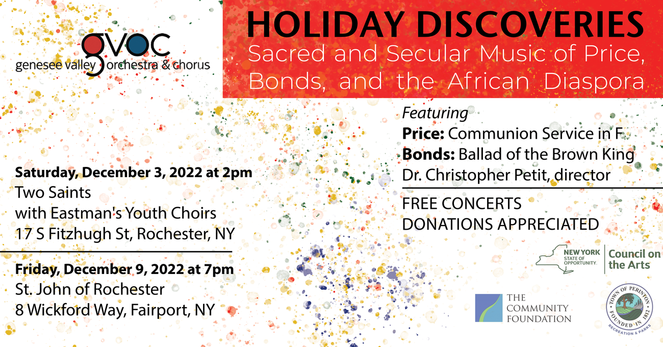 Holiday Discoveries: Sacred and Secular Music of Price, Bonds, and the African Diaspora