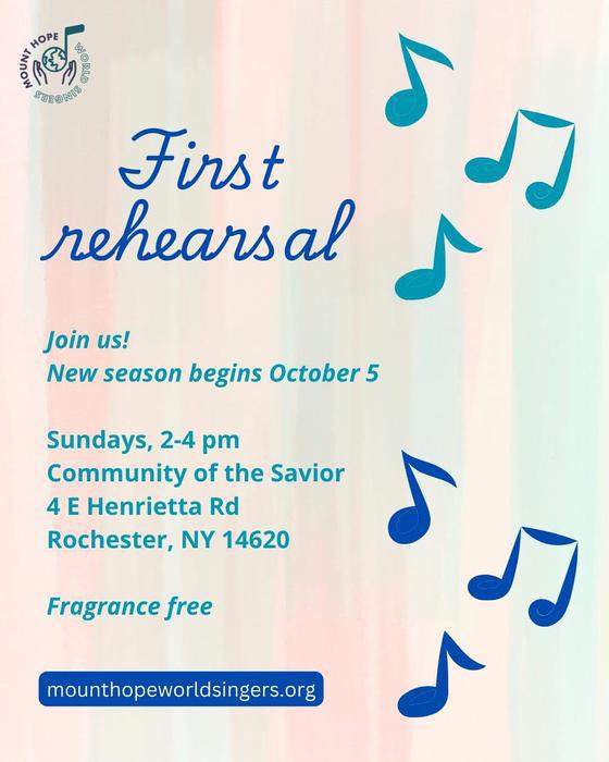 First rehearsal: Mount Hope World Singers