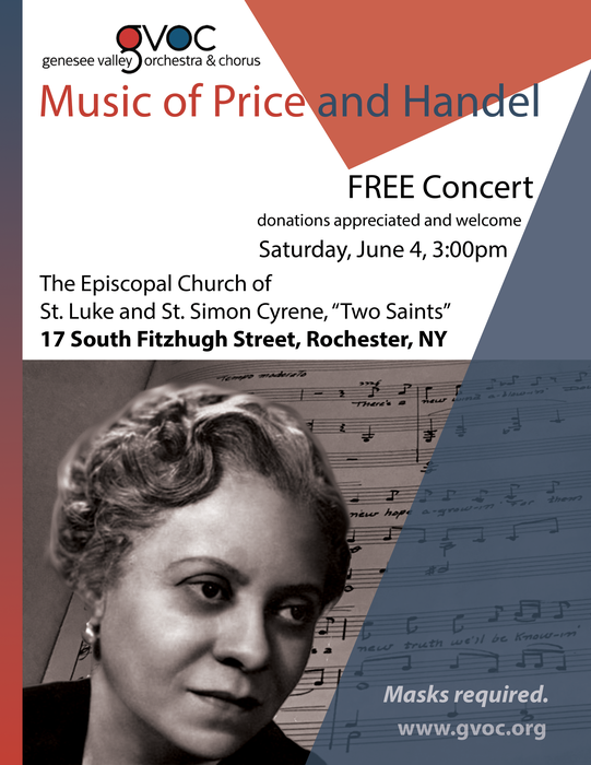 GVOC Presents Price and Handel - FREE CONCERT - June 4, 2022 @ 3pm